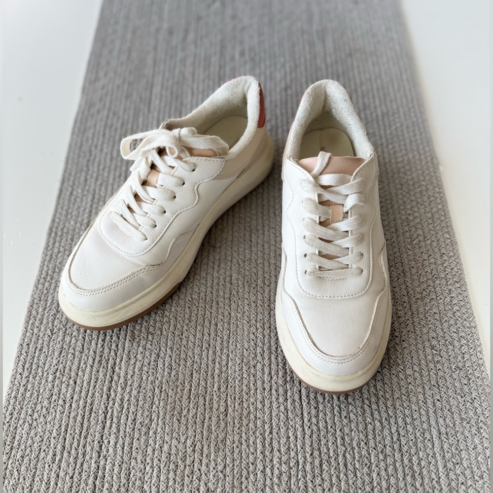 Universal Thread Ivory Pink Flat Platform Sneakers Tennis Shoes Size 7 - Picture 3 of 8
